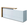 ZIVA Reception Desk 2.4M with Right Panel - Oak & White