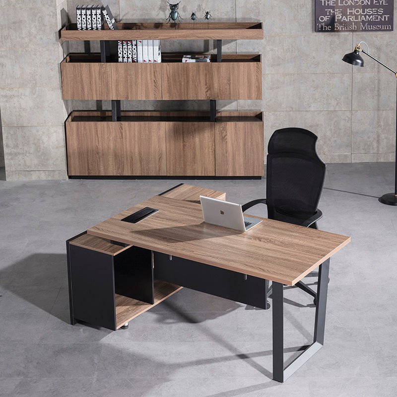 ADRIANO Reversible Executive Office Desk 160-180cm - Light Brown