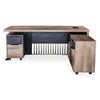 AFTAN Executive Desk with Pedestal & Right Mobile Return 180cm - Warm Oak & Black