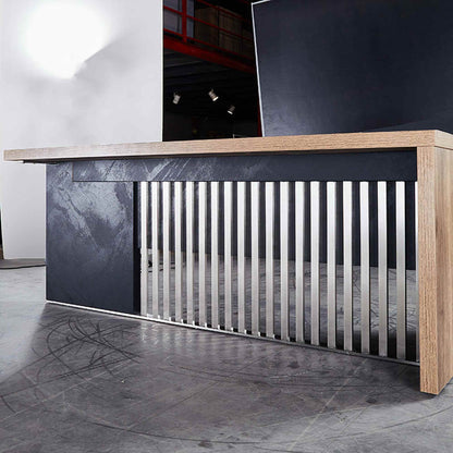 AFTAN Executive Desk Left Panel 180cm - Warm Oak & Black